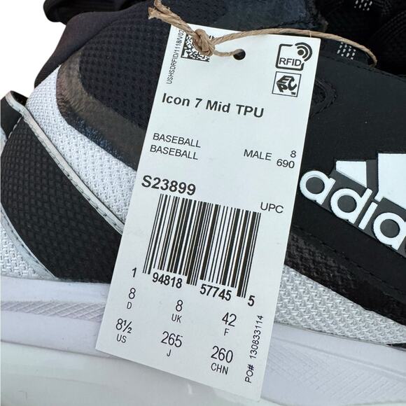 adidas Mens Icon 7 Mid top Baseball Molded Cleats Size 8 NEW - Picture 4 of 4